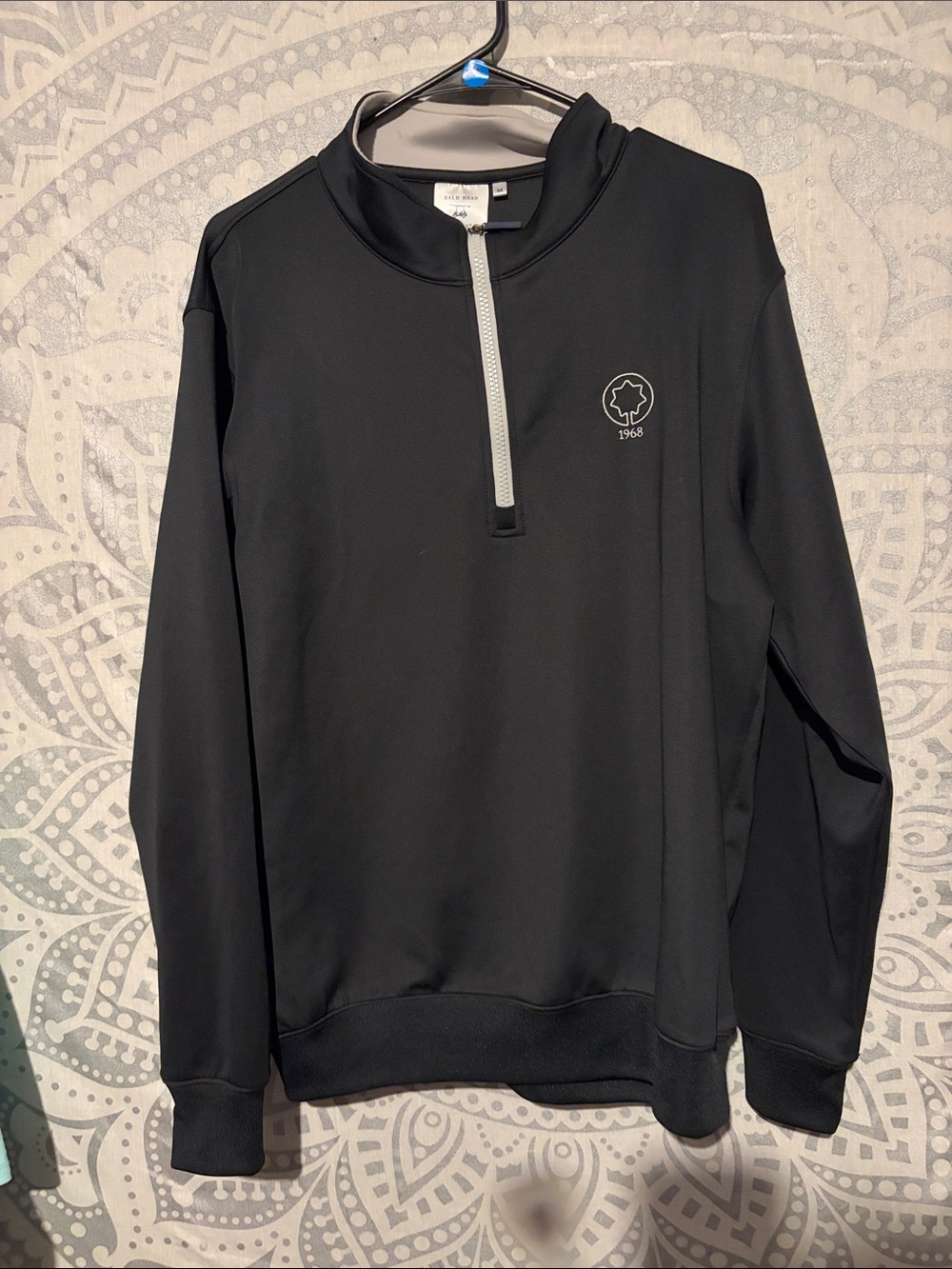 Bald Head Blues Mens Quarter Zip Pullover Black Performance medium